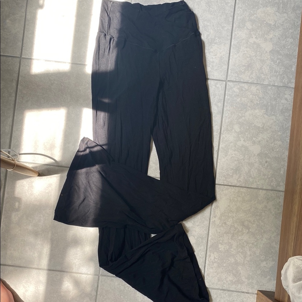 Black High-Waisted Flare Pants
